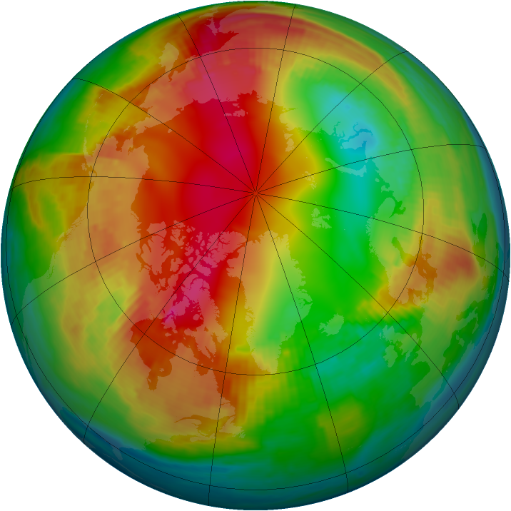 Arctic ozone map for 03 February 2001